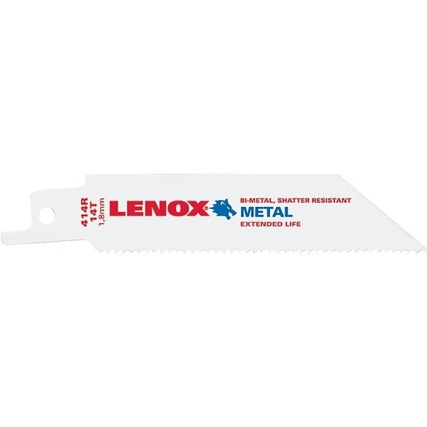 Lenox Reciprocating Saw Blade, 3/4 in W, 4 in L, 14 TPI - 20550414R