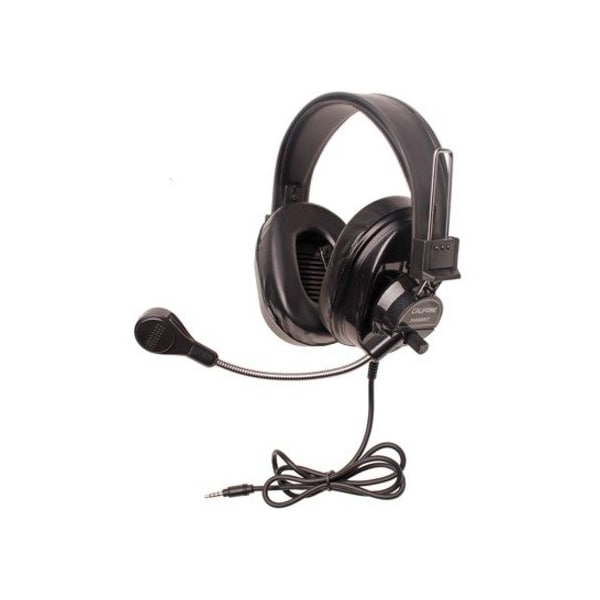 Ergoguys Califone Stereo Headset Black W/To Go Plug. Headsets Adjustable - 3066BKT