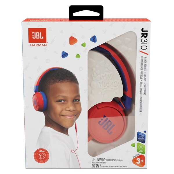 Jbl JR 310 Youth On Ear Wired Headphones, Red - JBLJR310REDAM