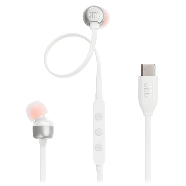 Jbl Tune 310c Wired In Ear Headphones, White - JBLT310CWHTAM