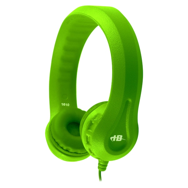 Hamiltonbuhl Flex-Phones Indestructible Foam Headphones, Green - KIDS-GRN
