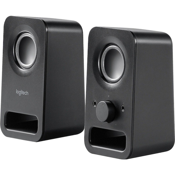 Logitech Logitech Multimedia Speakers Z150 with Clear Stereo Sound (Midnight Black, 3W RMS) - 2 Pack - 980-000802