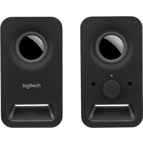Logitech Logitech Multimedia Speakers Z150 with Clear Stereo Sound (Midnight Black, 3W RMS) - 2 Pack - 980-000802