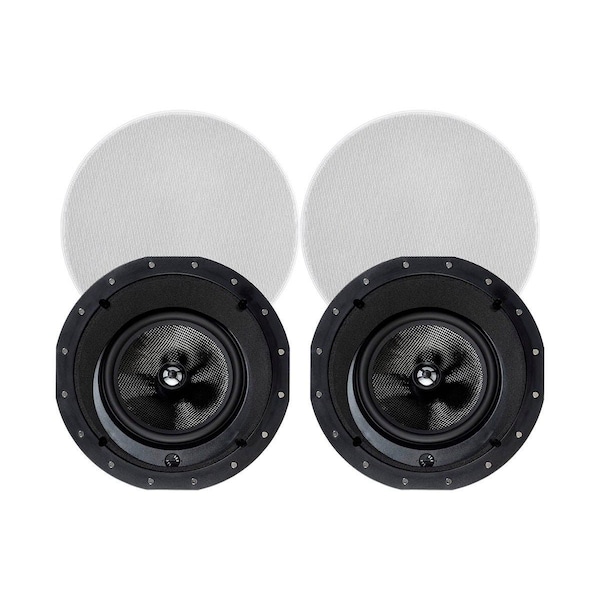 Monoprice Alpha In-Ceiling Speakers 8in Carbon Fiber 2-Way with 15 Degree Angled Drive - 34198