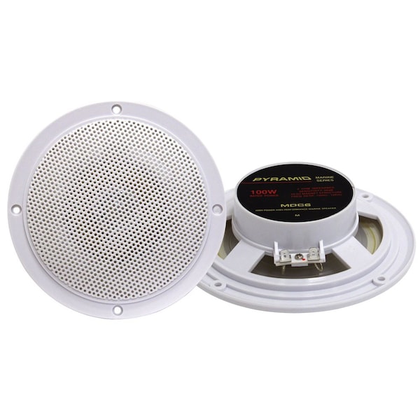 Pyramid 5.25'' Marine 100 Watts Dual Cone Waterproof Stereo Speakers - MDC6
