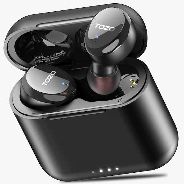 Tozo T6S Wireless Earbuds IPX8 Waterproof TWS Build In Mic Active Noise Control Bluetooth - TOZOT6SBLK