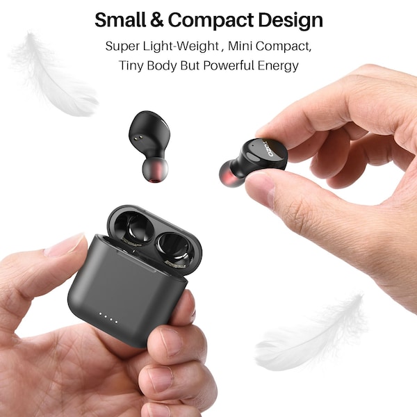 Tozo T6S Wireless Earbuds IPX8 Waterproof TWS Build In Mic Active Noise Control Bluetooth - TOZOT6SBLK