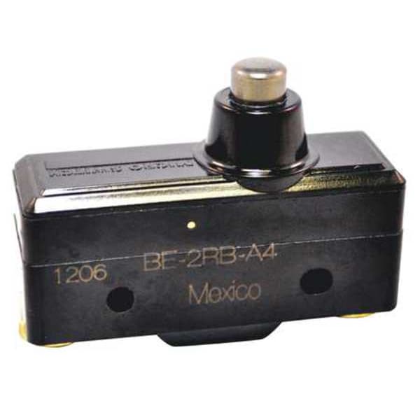 Interruptor de acción rápida industrial Honeywell, sobrecarrera, actuador tipo émbolo, SPDT, capacidad de contacto de 25A @ 480V AC - BE-2RB-A4