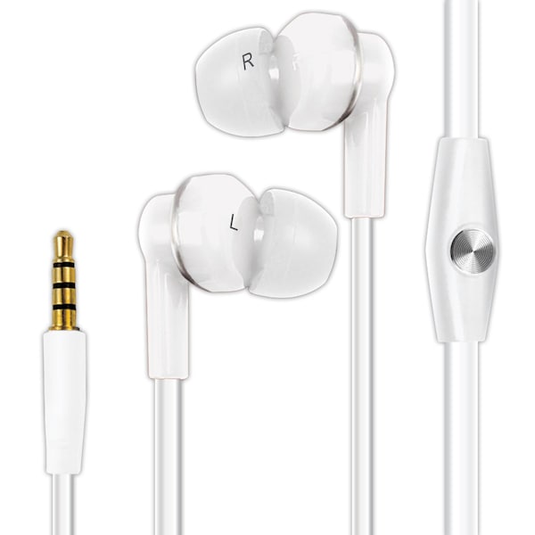 Power Up! Earbuds Flat Cord w/mic-Wht - 192-531314