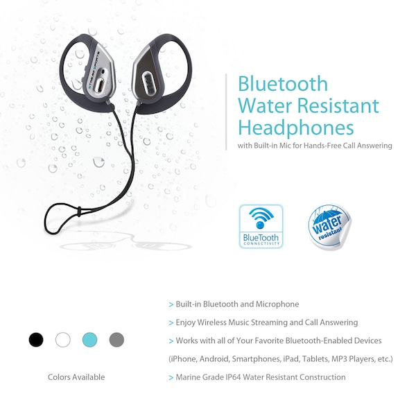 Pyle Bluetooth Water Resistant Headphones, PWBH18SL - PWBH18SL