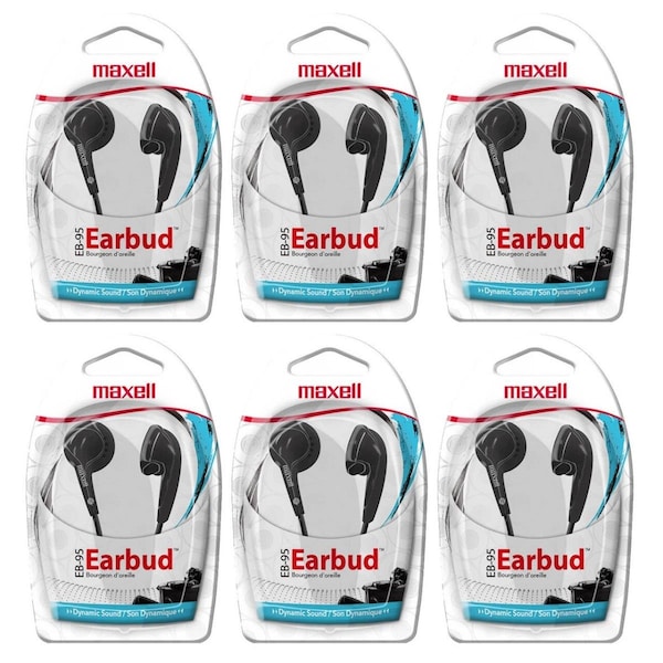 Maxell Maxell Maxell Budget Stereo Earbuds - 6 Each - MA103172