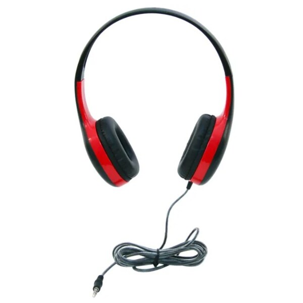 Califone On-Ear Headphones with 3.5mm Plug, Red & Black - KH-08N RD