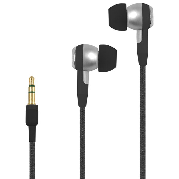 Power Up! Earbuds w/Heavy Duty Braided Cord - Black - 192-530263