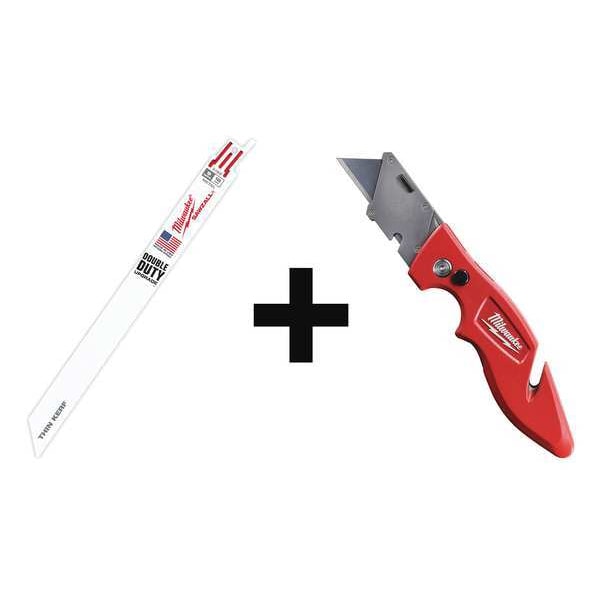 Milwaukee Tool 9" L x Metal Cutting Reciprocating Saw Blade - 48-01-6188, 48-22-1901