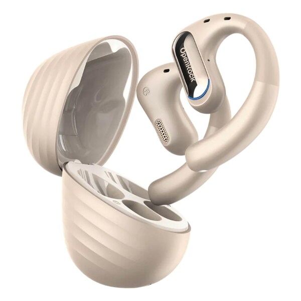 Openrock Pro Open-Ear Bluetooth Air-Conduction Sport Earbuds W/ Microphone and Charging Case, A-BB01, Beige - A-BB01-21
