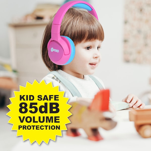 Contixo KB5 Kids Wireless Bluetooth Headphones, Pink - KB5 PINK