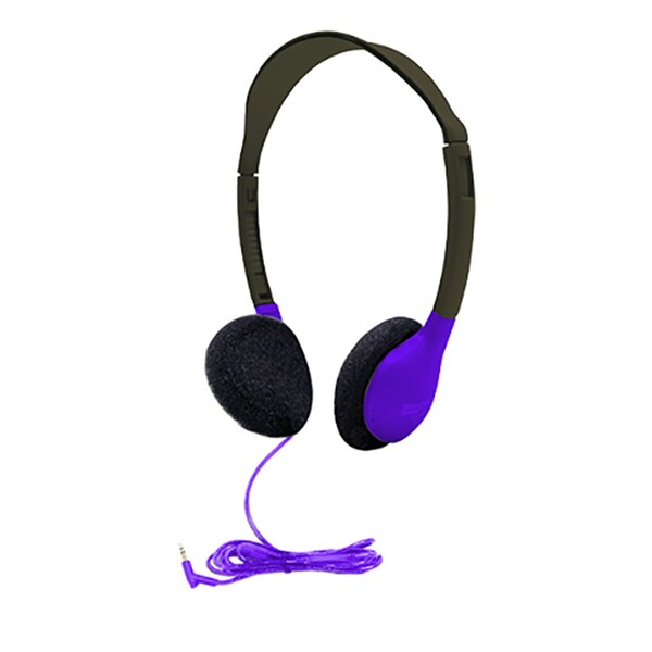 Hamiltonbuhl Galaxy Econo-Line of Sack-O-Phones w/5 Purple Personal-Sized Headphone, StarfishJackbox, CarryBag, 7PK - GJB5HA2PPL