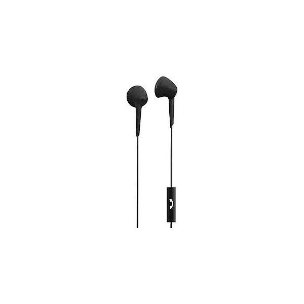 Maxell On-Ear Wired Earbud, Fully Rubberized w/In-Line Mic, 4 ft Cord, Black - 191569