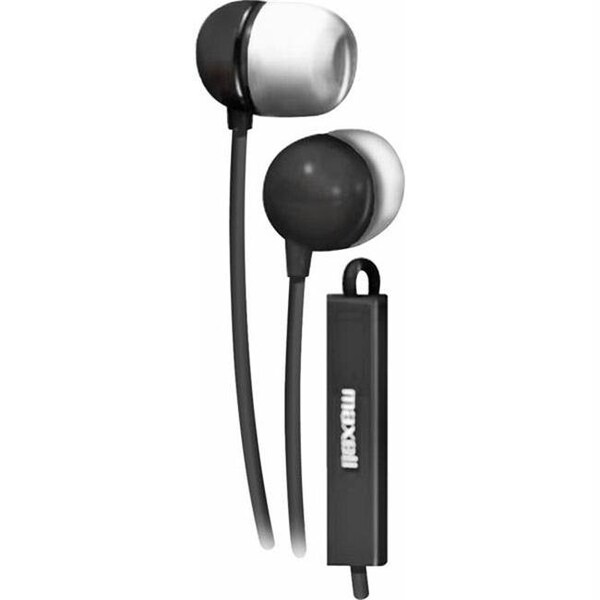 Maxell Maxell Earbud with In-Line Microphone and Remote for Mobile Phones-Black - 190300WM - 190300WM