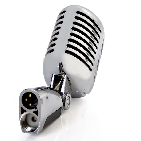 Pyle Classic Retro Vintage Style Microphone & Swing Stand, Silver Style - PDMICR70SL