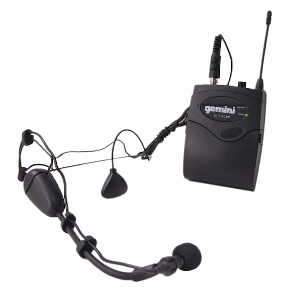 Gemini Single-Channel UHF Wireless Microphone System with Headset and Lavalier Microphones - UHF-01HL-F2