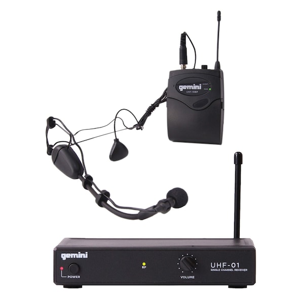 Gemini Single-Channel UHF Wireless Microphone System with Headset and Lavalier Microphones - UHF-01HL-F2