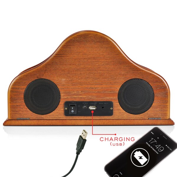 Pyle 2in1 Retro Vintage Style Clock/Bluetooth StereoSpkrSystem, PVNTLCL41BT - PVNTLCL41BT
