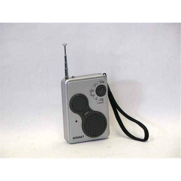 Sonnet AM-FM WEATHER BAND POCKET RADIO WITH LED LIGHT AND CARRYING STRAP - SO442618