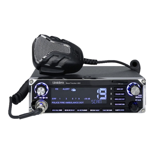 Uniden Hybrid Cb Radio with Built-In Digital Scanner with Bear Tracker - BEARTRACKER885