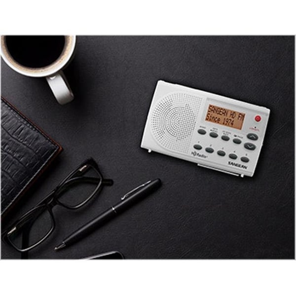 Sangean Sangean SG-108 HD AM & FM Stereo Pocket Radio; White & Gray - SG-108