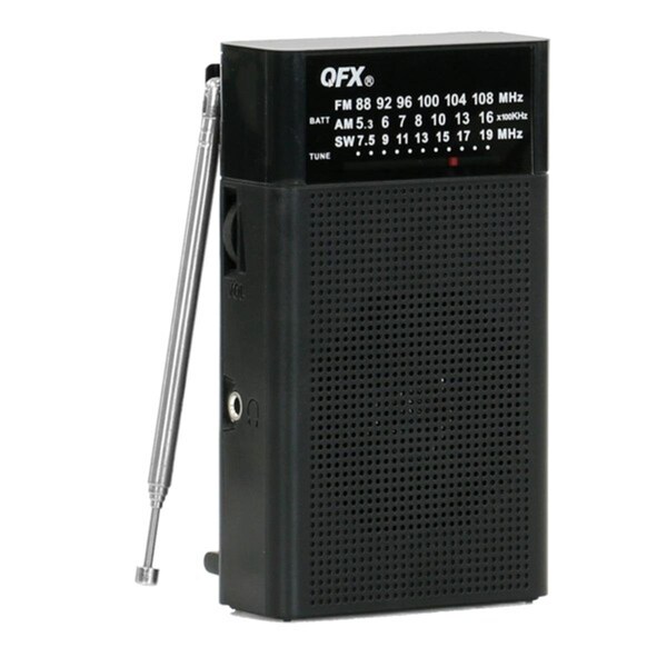 Qfx AM-FM & SW 3 Band Radio, Black - QF392480