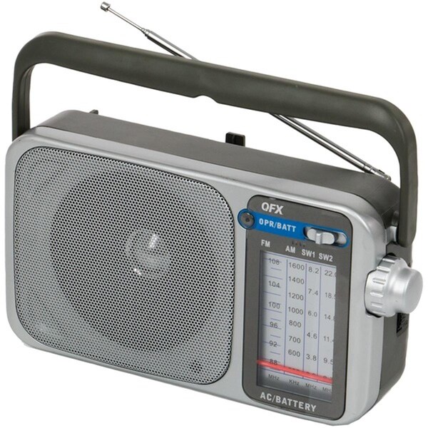 Qfx AM-FM & SW1-SW2 Portable 4 Band Radio, Sliver - QF392479