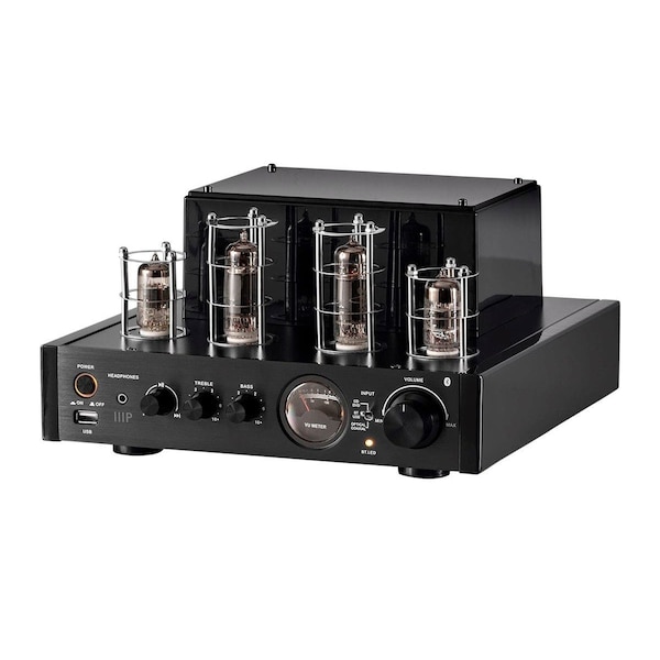 Monoprice 25 Watt Stereo Hybrid Tube Amplifier 2019 Edition with Bluetooth_ Opti - 38360
