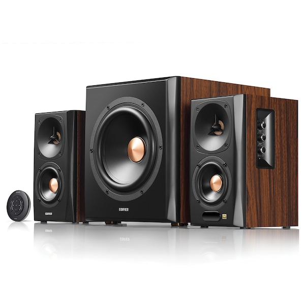 Edifier 80-Watt-RMS 2.1-Channel Amplified Bluetooth Bookshelf Speaker System W/ 75-Watt Wireless Subwoofer - 4004667