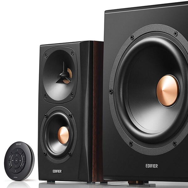 Edifier 80-Watt-RMS 2.1-Channel Amplified Bluetooth Bookshelf Speaker System W/ 75-Watt Wireless Subwoofer - 4004667