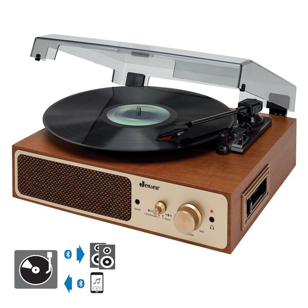 Jensen Turntable 3-Speed with Built In Speakers - JTA-245