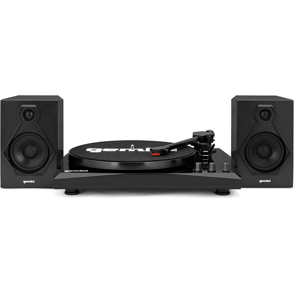 Gemini Belt Drive Turntable Set, 3 Speed Record Player W 2 Speakers BlackBlack - TT-900BB