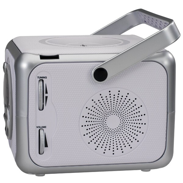 Spectra Merchandising Spectra Merchandising Intl Inc CD-555 White & Silver Portable Bluetooth Music Sy - CD-555