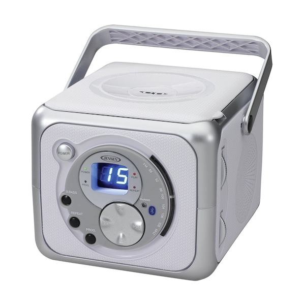Spectra Merchandising Spectra Merchandising Intl Inc CD-555 White & Silver Portable Bluetooth Music Sy - CD-555