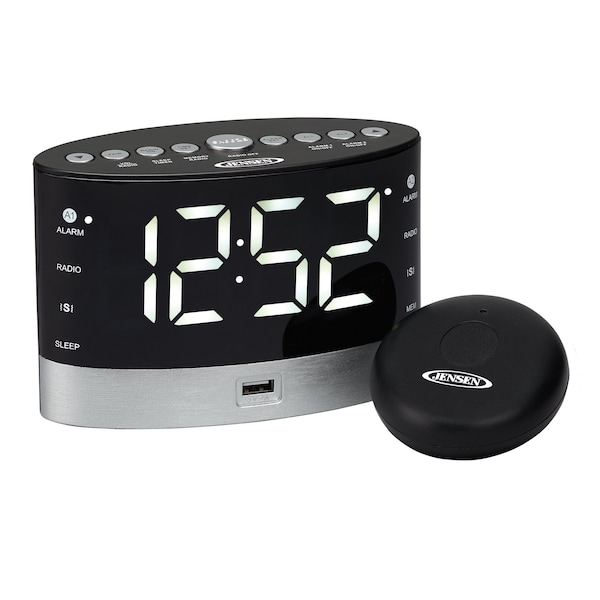 Jensen AM/FM Dual Alarm Clock Radio w/Wireless - JCR-255