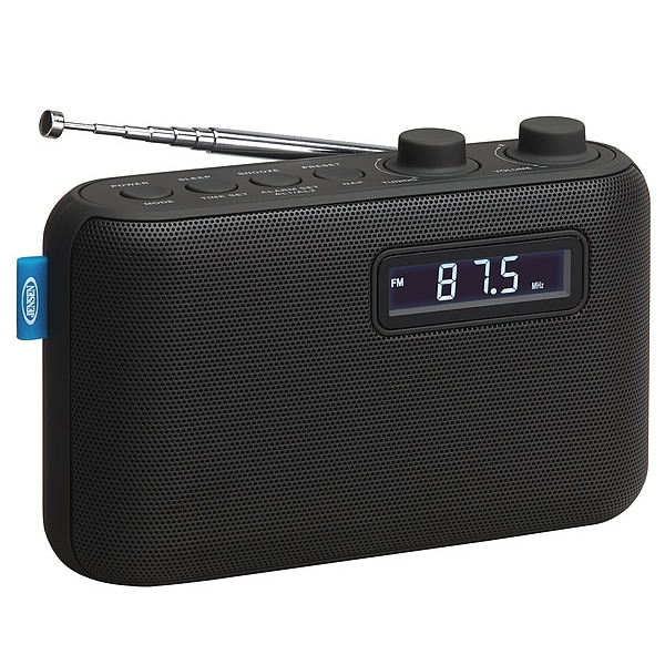 Jensen Radio, Black, 6" W, 6" D, 5-1/4" H - SR-50
