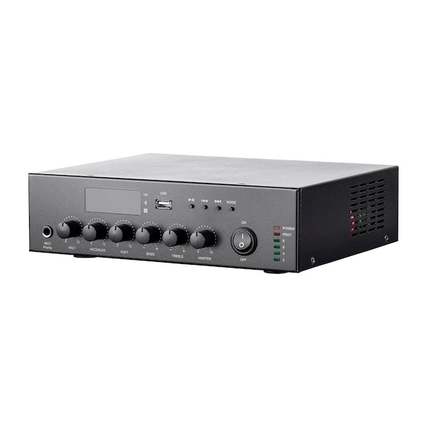 Monoprice Commercial Audio 60W 3ch 100/70V Mixer Amp with Bluetooth - 36373
