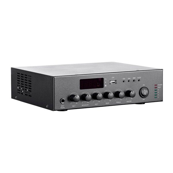 Monoprice Commercial Audio 60W 3ch 100/70V Mixer Amp with Bluetooth - 36373