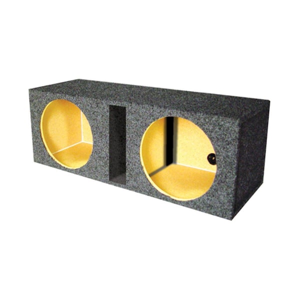 Q Power 10 in. Dual MDF Vented Bass Empty Woofer Box - QHD210V