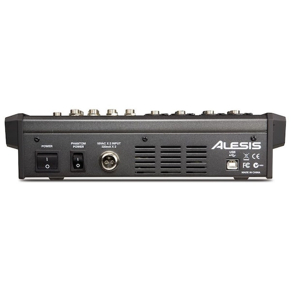 Alesis Eight-channel mixer w/mic, line, & guitar-level inputs 16-bit, 44.1/48 kHz stereo USB output for ea - MULTIMIX8USBFX