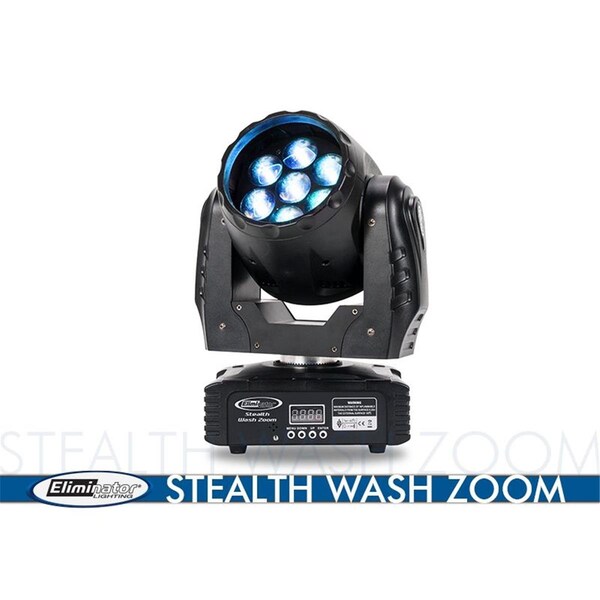 Eliminator Lighting 7 x 12W LED Wash Zoom Moving Head Light - STEALTH WASH ZOOM