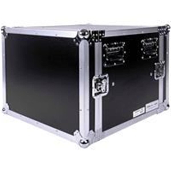 Micro 100 Fly Drive Case 8u Space Anti-Shock Mount Amplifier Case - 21 in. Body Depth with Wheels - TBH8UADSM21