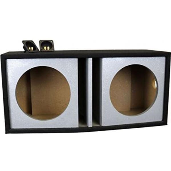 Micro 100 Double Heavy Duty 12 in. Tuned Ported Round Woofer Empty Car Speaker Box - 2X12ROUNDVENTED
