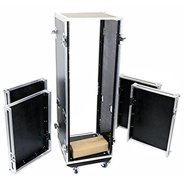 Garner Products Fly Drive Case 33u Space Professional DJ Amplifier Case - 18 in. Body Depth with Wheels - TBH33UADW