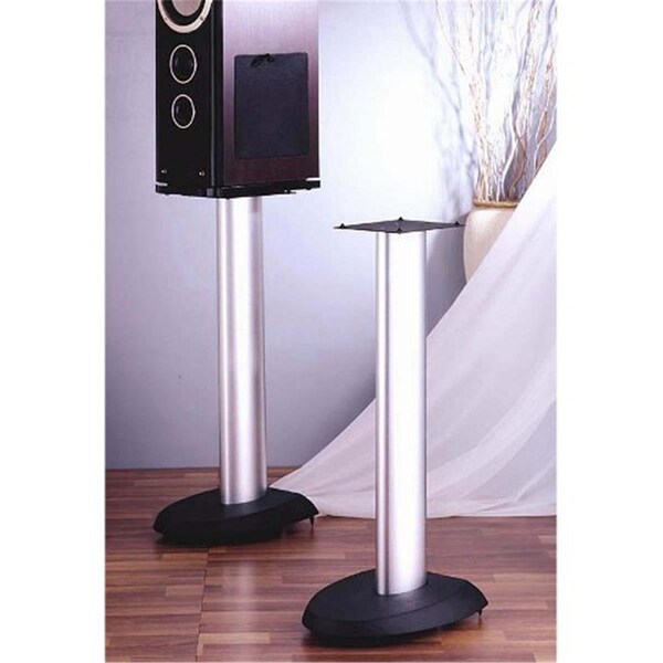 Spark Black Base Silver Aluminum Pole 24 in. Height Speaker Stand - SP2681108